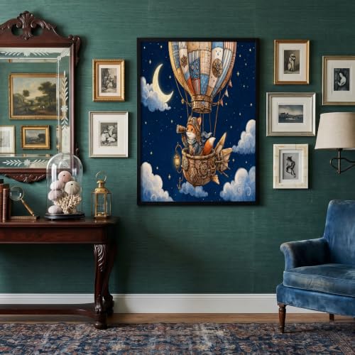 Tableau sur toile Fox Explorer bleu pour un salon ou un bureau élégant