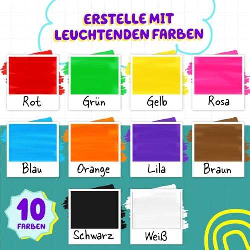 Chalkola 10 Kreidestifte für Tafel Abwaschbar - (10 Stifte, 6mm Kreidestift) Kreidestifte für Fenster, Tafelkreide & Glasstifte, Chalk Marker, Kreidemarker Abwischbar, Fensterfarben Kinder