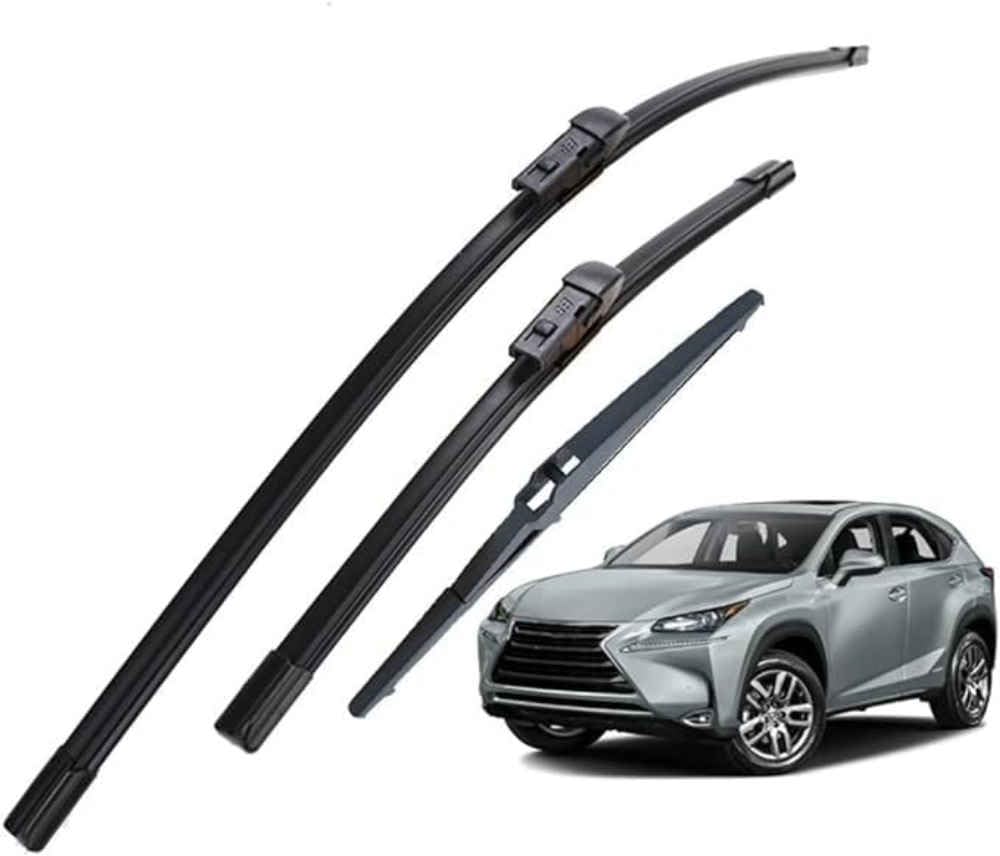 NYSLDSCO Premium Exact Fit Windscreen Wiper Blades for Lexus NX200 NX200t NX300h 2015 2016 2017 2018 2019 Durable Natural Rubber Easy Fit for a Quiet and Streak Free Wipe