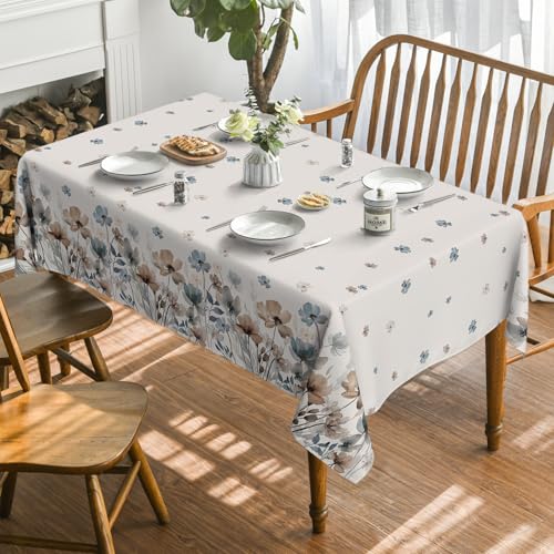 Horaldaily Vintage Tablecloth 60x120 Inch Rectangular, Watercolor Flowers Washable Seasonal Table Cover for Party Picnic Dinner Decor by Horaldaily - Used condition - Image 2