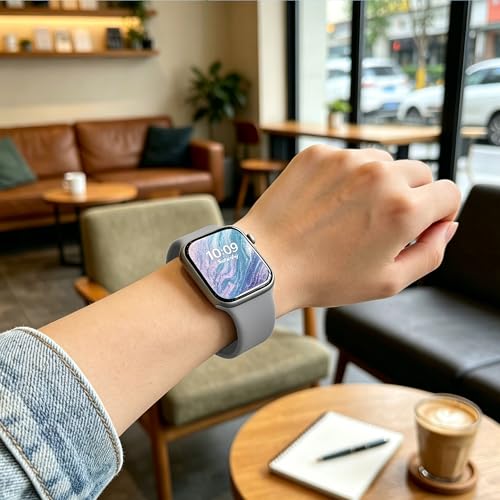 Image of Sport Bands Compatible with Apple Watch Band Women Men 40mm 38mm 41mm 42mm 44mm 45mm 46mm 49mm ,Soft Wristband Waterproof Replacement Strap for iWatch Bands Series 11 10 9 8 7 6 5 4 3 2 1 SE Ultra Gray