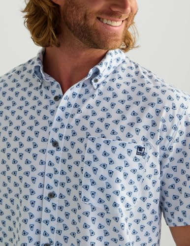 HUK Mens Kona Pattern Short Sleeve Fishing Button Down Shirt3