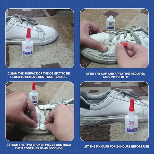 GH1200 20g Shoe Glue Heavy Duty with Brush Applicator & Nozzle, Shoe Glue Sole Repair, Fixes Sneakers, High Heels, Crocs & More, can Bear Extreme Conditions - Thumbnail 3