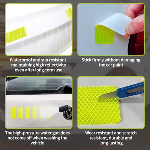CVDYWDJIE 50 Stück Reflektierende Aufkleber, Reflektierende Streifen Für Kinderwagen, Selbstklebende Reflektierende Aufkleberdekoration, Multifunktionale Reflektierende Aufkleber