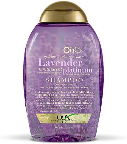 OGX Hydrate & Color Reviving + Lavender Luminescent Platinum Shampoo, 13 Ounce Bottle