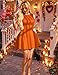 YMDUCH Women's Summer Sleeveless Crew Neck Backless A-line Mini Party Prom Dress Orange