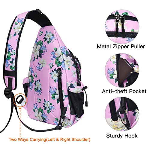 Morrales Mosiso Sling Backpack con bolsillo anti-robo rosa miniatura 5