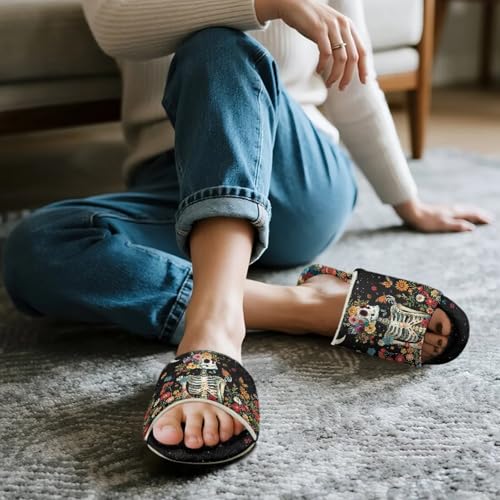 Wanyint Womens House Slippers Trendy Fuzzy Slides Quiet Sole Indoor Home Sandals Slippers Open Toe House Shoes for Women Men3