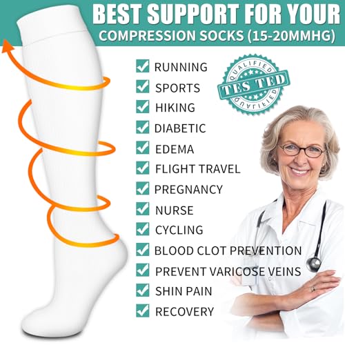 Image of Laite Hebe 3 Pack Medical Compression Sock-Compression Sock For Women and Men Circulation -Best for Running,Nursing,Athletic Sports