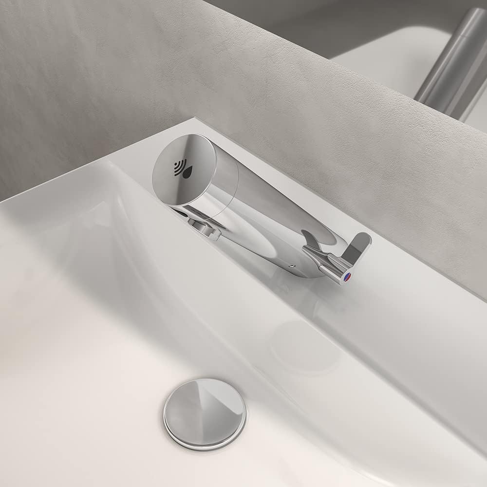 Sensorflow E Deck Mounted Mixer with Temperature Control, Battery, Chrome - Image 5