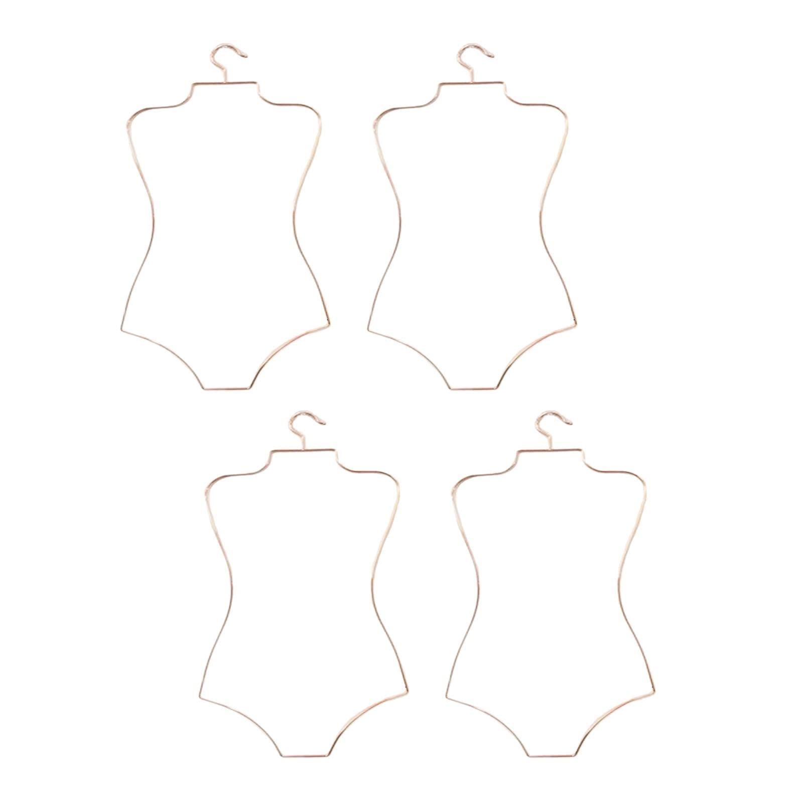 Ioensy 4x Metal Wire Body Shape Swimsuit Hanger Coat Rack Clothes Hanger