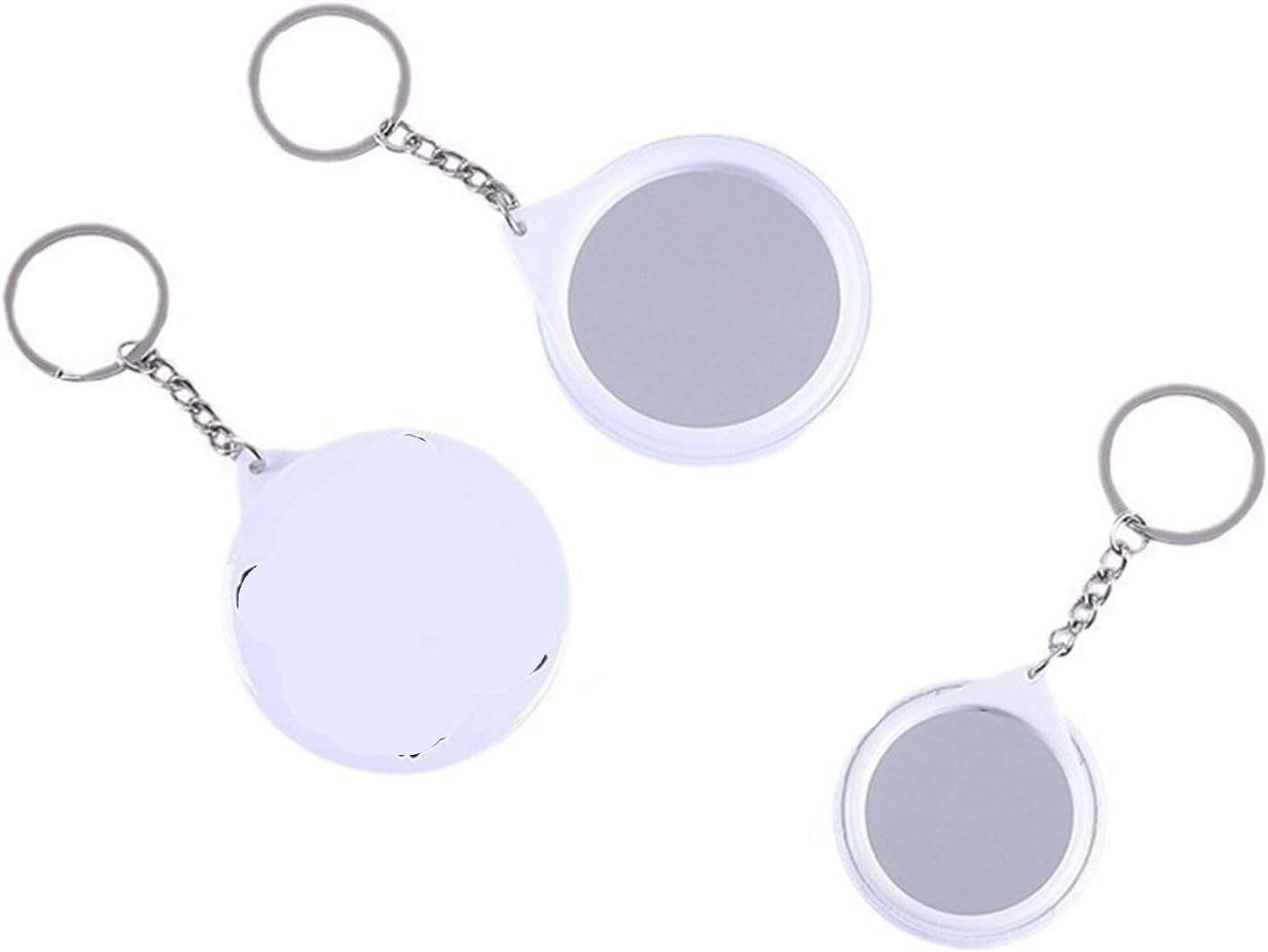 Blank Button Making Supplies 100sets 44mm/58mm DIY Blank Mirror Keychain Badges Kit for Button Badge Making Personalized Gifts Press Maker(44mm)
