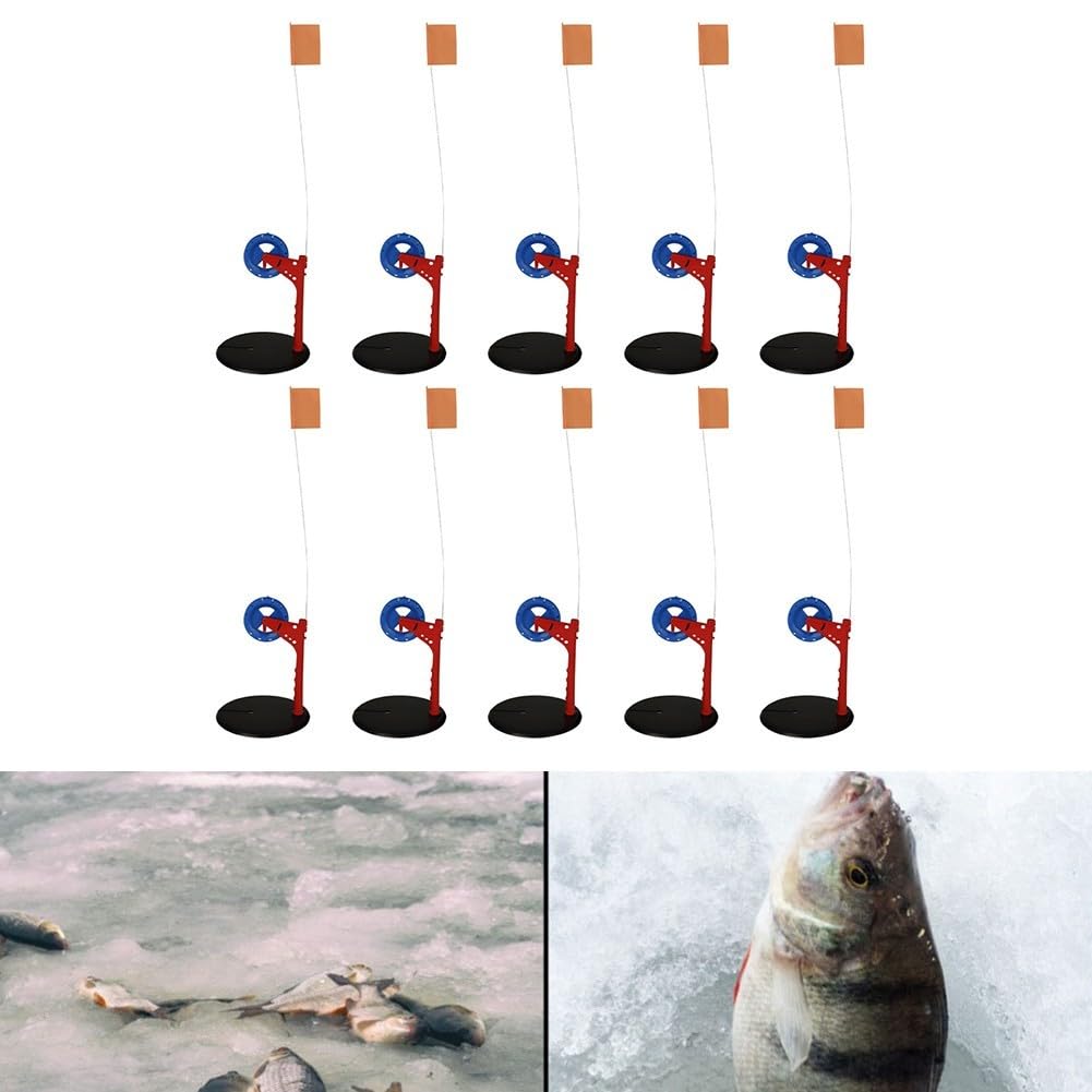 Juego de banderas automáticas para pesca en hielo, 10 unidades