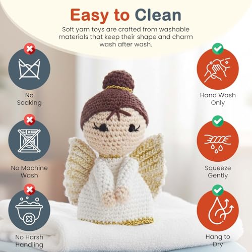 Image of Happy Threads Handmade Crochet Doll - Angel | Amigurumi Toys for Girls & Boys | Soft Doll for Kids | Ideal Crochet Soft Toys for Gifting & Nursery Decor, Eco-Friendly, BIS Certified (100% Cotton)