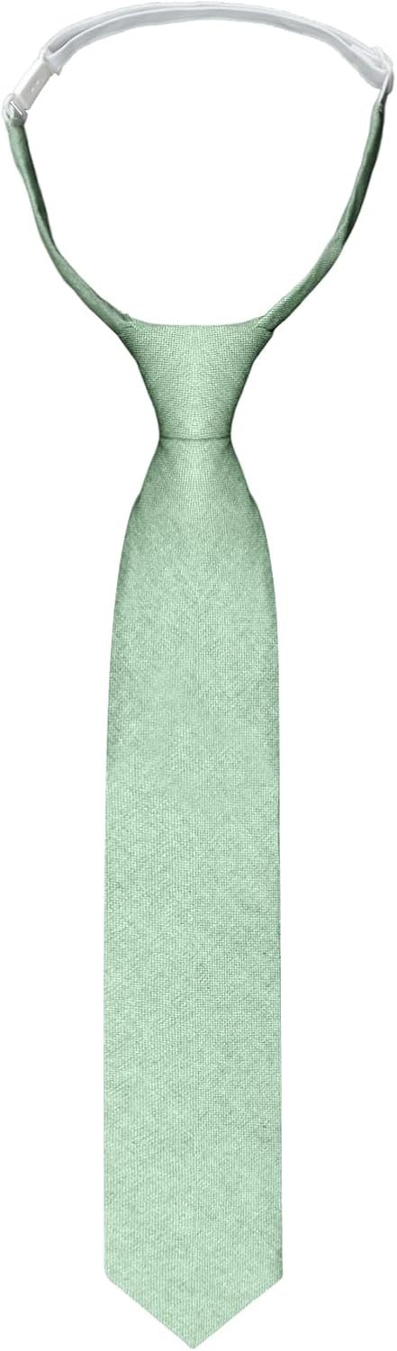 Clip on Ties for Boys Pre-tied Cotton Kids Tie Solid Boys Ties 8-10 for Uniforms School Party Prom
