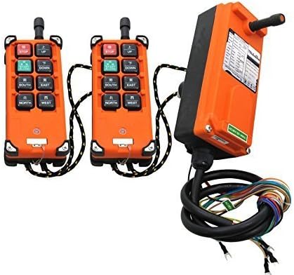 F21-E1B 8 Key Industrial Radio Remote Control Winch Hoist Crane 65V-440V AC/DC (2 Transmitters + 1 Receiver)