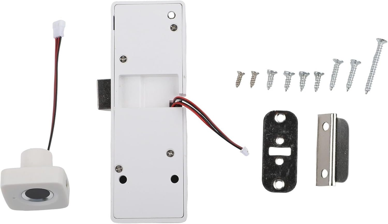 Fingerprint Cabinet Lock with RGB Indicator, Drawer Latch Home & Office, Unlocking Biometric Security System, ABS Material, White