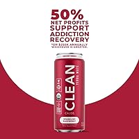 Vista 3 de Gaseosa de yerba mate de frambuesa, orgánica, baja en calorías y azúcar (160 mg de cafeína), latas de 16 onzas, paquete de 12 unidades – CLEAN Cause