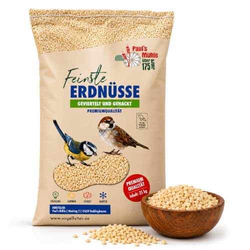 Paul´s Mühle - 25kg Erdnüsse gehackt für Vögel & Wildvögel Neue Ernte 2026