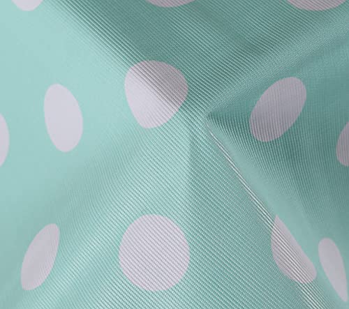 Vinylla Polka Dot Duck Egg Easy Wipe Clean Vinyl Tablecloth, 60" X 102" #TOP2