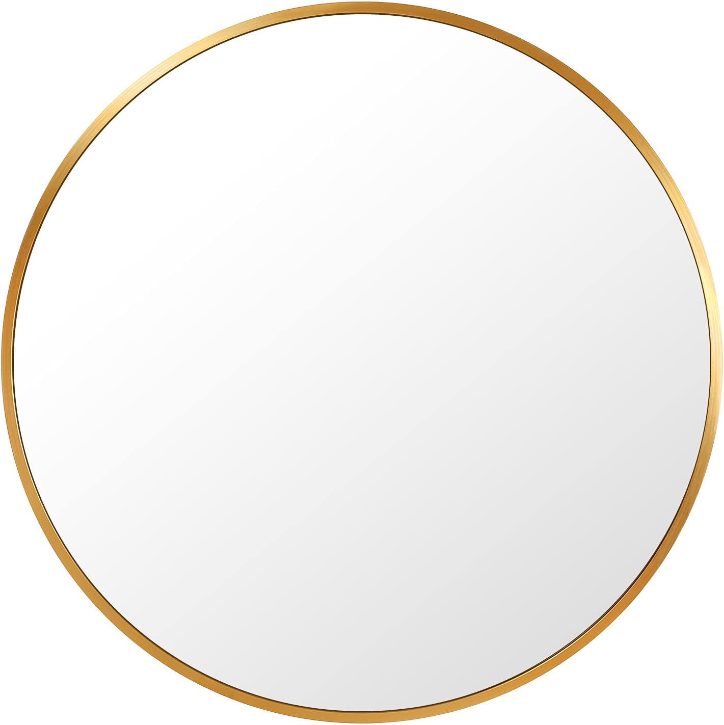 MIRRORTECH 30"x 30" Round Mirror Wall Mounted Mirror Bathroom Mirror Alluminum Alloy Accent Mirror-Gold