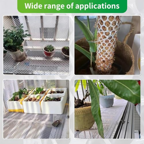 White Plastic Wire Fence Mesh 15.7IN x 10FT Roll - Durable Heavy Duty Plastic Chicken Wire Mesh for Gardening, Poultry, Dogs, Rabbit Barrier, Upgraded Versatile Balcony Fencing & Netting Solution - Thumbnail 5