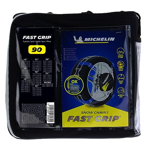 MICHELIN FAST GRIP Schneekette 90 | Mit Schnell-Befestigungssystem | Reifen Schneeketten | 2 Stück