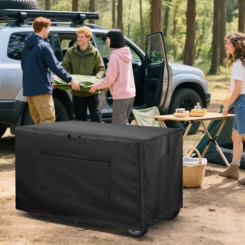Image of Electric Cooler Cover for Anker SOLIX EverFrost,600D Car Refrigerator Cover Waterproof for EverFrost 2 58L-Ventilator & Storage Pocket