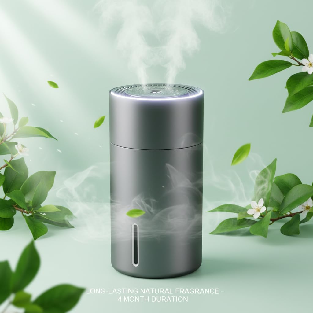 Car Diffuser, 260ML Car Air Freshener & Car Humidifier, USB-C Aromatherapy Essential Oil Diffuser with Ultrasonic Cool Mist, 7-Color LED Light, Cup Holder for Car, Home & Office