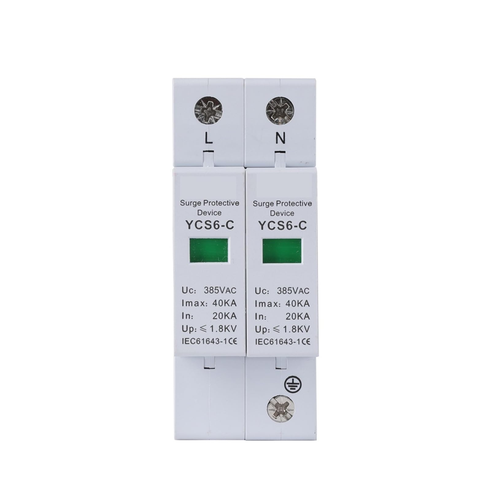 YCS6-C AC SPD 2P 20KA-40KA 385V House Surge Protector Protection Protective Low-voltage Arrester Device