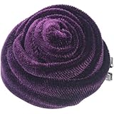 Mecool Broche de tela de pelusa, accesorio para el pelo, para mujeres, niñas, color morado oscuro