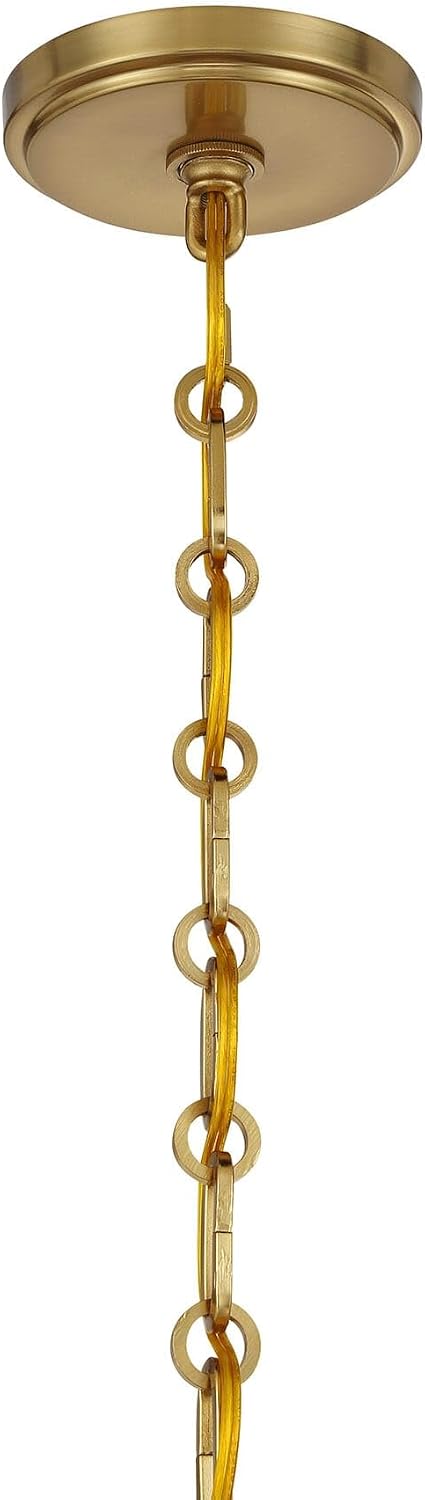 Savoy House 7-1840-1-322 Cabot Vintage Segmented Glass Pendant, 1-Light 60 Watt, 19" H x 16" W, Warm Brass