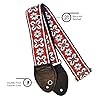 Souldier GS0942BK02BK - Handmade Seatbelt Guitar Strap for Bass, Electric or Acoustic Guitar, 2 Inches Wide and Adjustable Length from 30" to 63" Made in the USA, Greenwich, Red #2