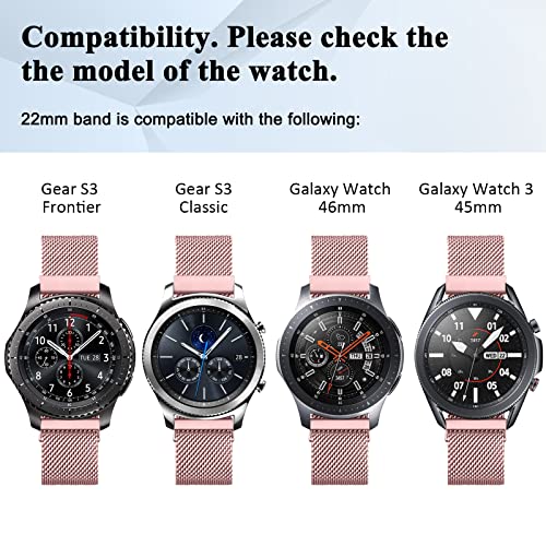 Meliya Bands For Samsung Gear S3 Frontier/Classic Bands For Women Men, 22Mm Stainless Steel Metal Replacement Band For Samsung Gear S3 Frontier/Gear S3 Classic Smartwatch #TOP3