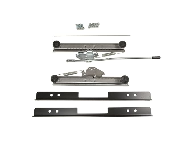 PRP Seats Universal Seat Mount Kit with Dual-Locking Slider & Angle Brackets - 1/8” Powder-Coated Steel Adjustable Mounting System for PRP Suspension Seats - 1 Seat Mount (Natural)