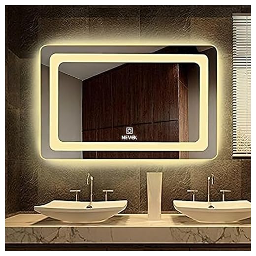 NEVEX Horizontal Wall Mounting Led Mirror with Bathroom,Light Mirror for Wash Besin,Size 24X18 inch|Mirror with Light 3 Tone (Cool White, Natural White, Warm White).