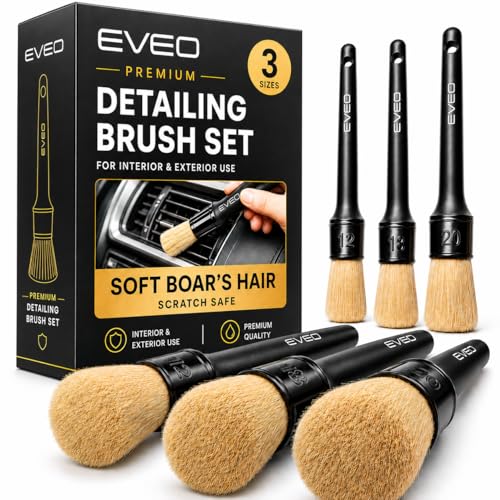 EVEO 3-Pack Car Detailing Brush Set