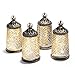 LampLust Mini Gold Mercury Glass Lanterns, Set of 4, Warm White LED Lights, 5.5 Inch Height, Battery Operated Antique Bronze Accents, Fall Home Decorations, Arabic, Moroccan or Ramadan Wedding Decor