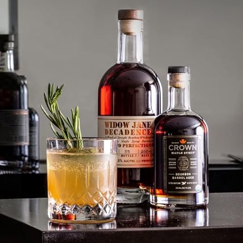 Crown Maple Bourbon Barrel Aged Organic Maple Syrup, 25 Fl Oz, Pancakes, Flavor Cocktails, Marinades And Sauces #TOP3