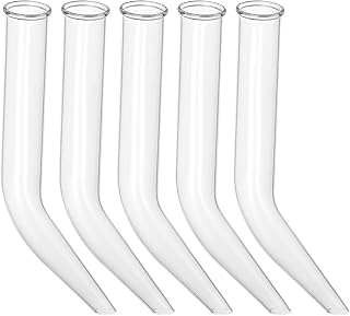 OUNONA Transparent Ox Horn Distillation Tubes 4.13X0.70X0.70 Inch Lightweight Laboratory Teaching Instrument Set of 5 for Chemistry Class and Experimental Use