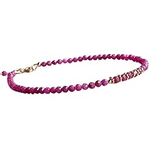 Ruby 3mm Round Shape Faceted Cut Beads Adjustable Silver Plated Clasp Bracelet for men, women, unisex|YUG_LINK_05968