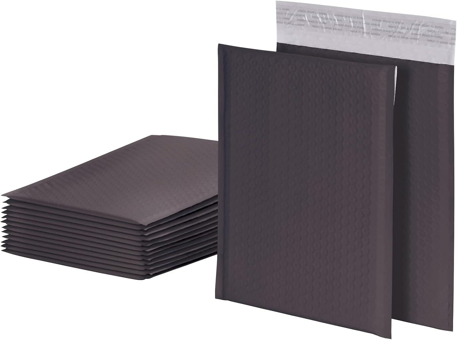 Quality Park Bubble Mailers, 8.25 x 11 Shipping Envelopes, Water Resistant Black Poly Padded Envelopes, Redi-Strip Peel Off Closure, 25/Box (QUA85870)