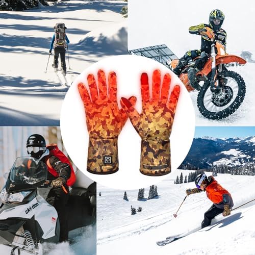 Heated Glove Liners for Men Women, Rechargeable Battery Electric Heated Gloves, Winter Warm Glove Liners for Arthritis Raynaud, Thin Gloves Riding Ski Snowboarding Hiking Cycling