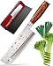 Vegetable Knife - Japanese Chef Knife - Usuba - Sharp Knife - Nakiri Knife - Kitchen Knife - Stainless Steel High Carbon Pro Chef Knife - 7Inch Dicing Mincing Veg Knife - Best Gift in Stylish Gift Box