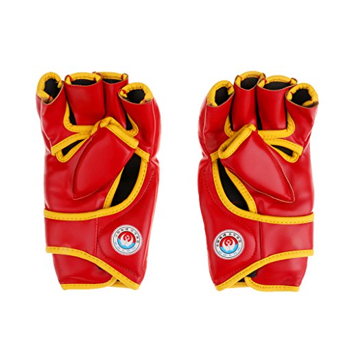 LEIPUPA 1 Par Meio Dedo Sanda Artes Marciais Punch Bag Training Sparring Luvas - Vermelho