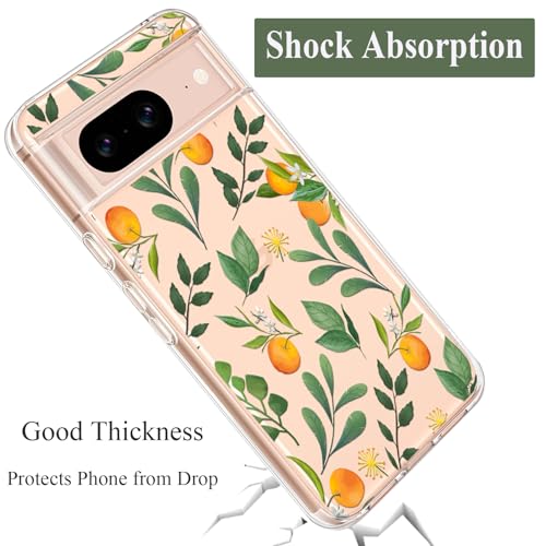 Coque Google Pixel 8 transparente antichoc silicone fleur agrumes