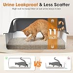 2PACK Stainless Steel Litter Box, Extra Large Litter Boxes for Big Cats, XL Metal Cat Litter Box with Lid High Sides, Anti-Urine Leakage, Non-Sticky, Scoop Included - Image 2