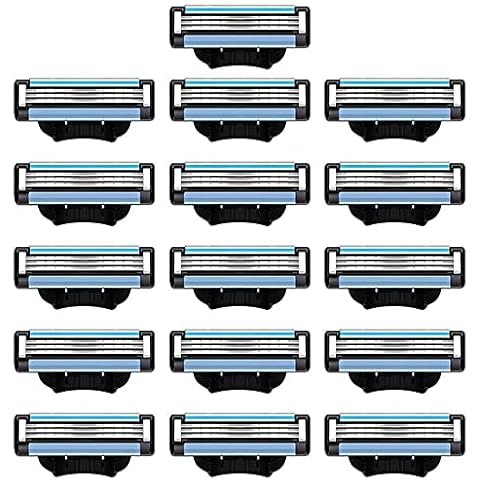 NAVESO Mach 3 Razor Blades Men, 16 Pcs manual razor blade, Gillette Mach 3 Mens Shaving Blades, Mach 3 Blades, Professional Barber Beard Razor Blades Cover