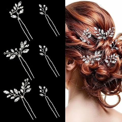 YUXIANLB Crystal Hair Pins Set for Weddings Cover