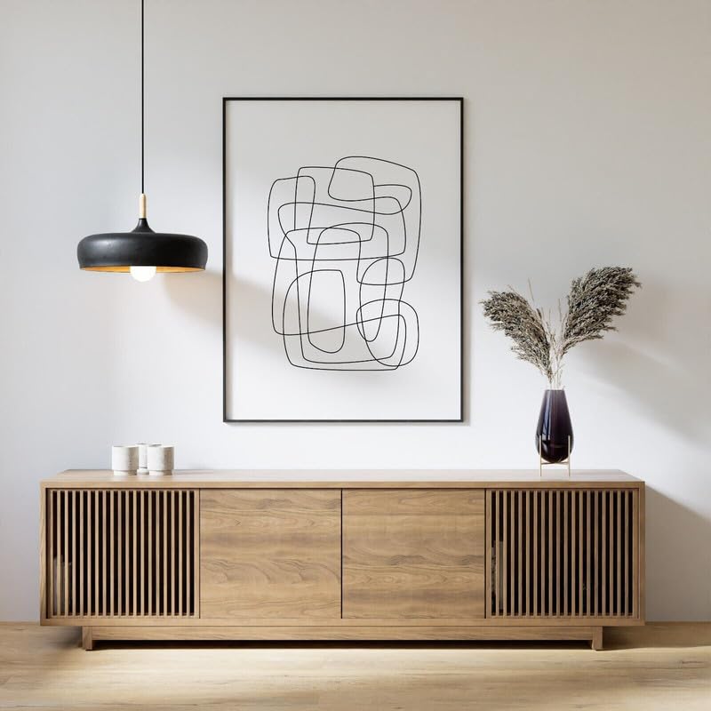 Conceptual Abstract Art Print Minimalist One Line Drawing Poster Framed Options Poster A5 - Wall Art Home Decor Movie Poster Canvas Film Cinema Retro Vintage Cult Classic Nostargic Saga Modern reprin